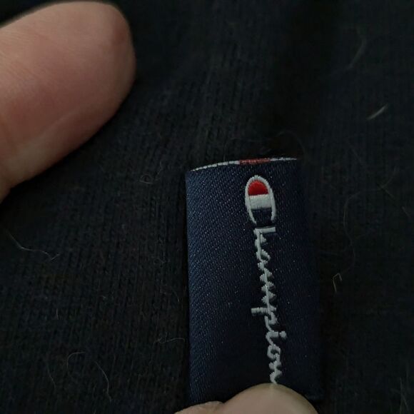 Champion Black Long Sleeve Hooded Shirt, 100% Cotton Mens Xtra Large - Picture 4 of 10